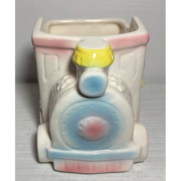 Vintage Patmar Japan Ceramic Train Planter Yellow Birds Baby Arrangement - Picture 5 of 9